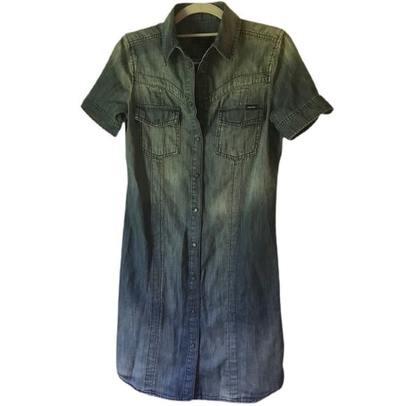 NWT $228 DIESEL | Tidova Distressed Lightweight Denim Dress in Distressed - Picture 3 of 14